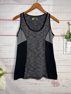Xersion Slim Fit Black & Gray Athletic Tank | Women’s Small